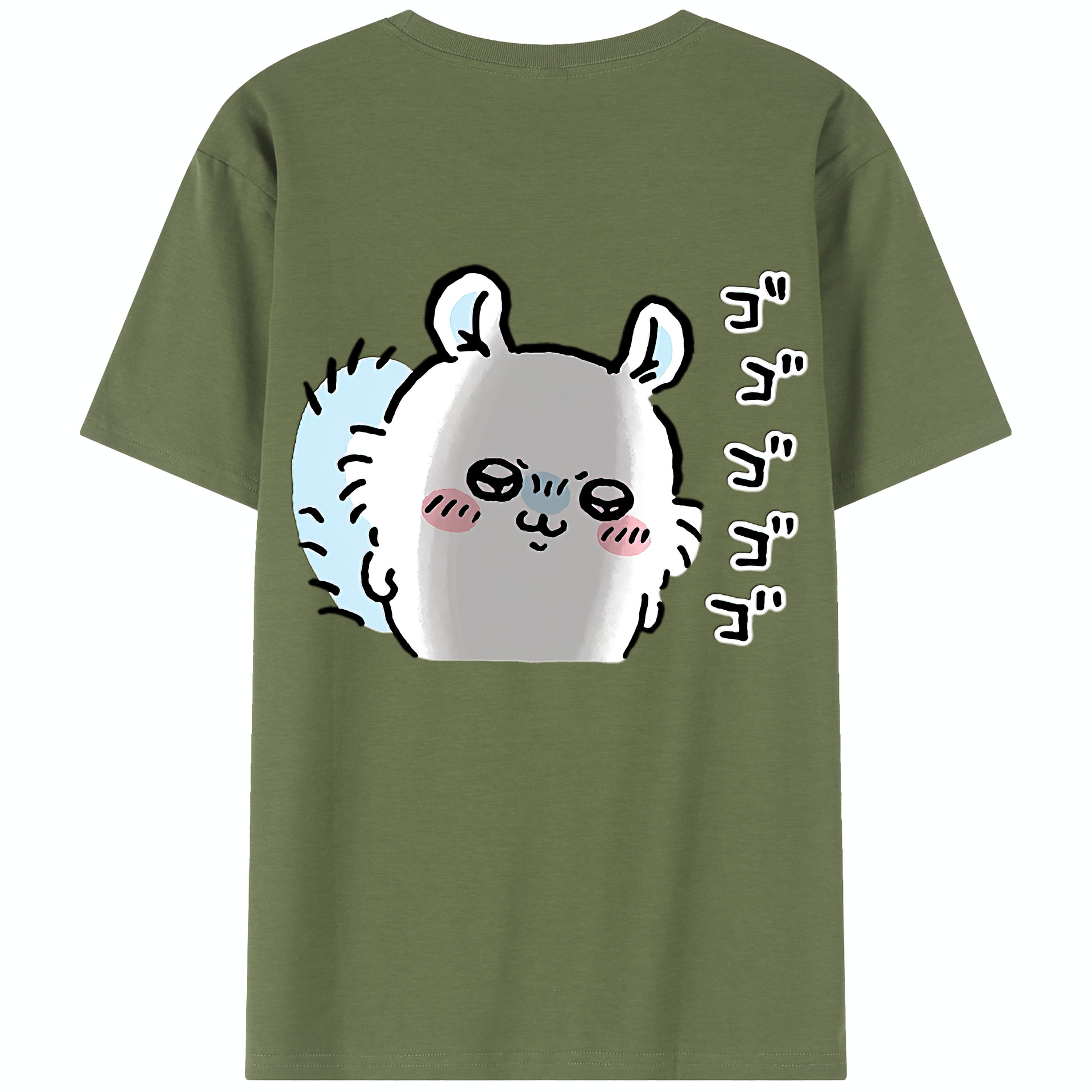 （画像用） ちいかわ モモンガ Chii-kawa Momonga 綿100％半袖Tシャツ（背面プリント）